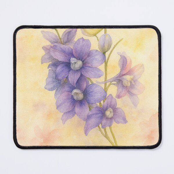 Item preview, Purple Larkspur Flower and Golden Hues designed and sold by Sandra  Aguirre.
