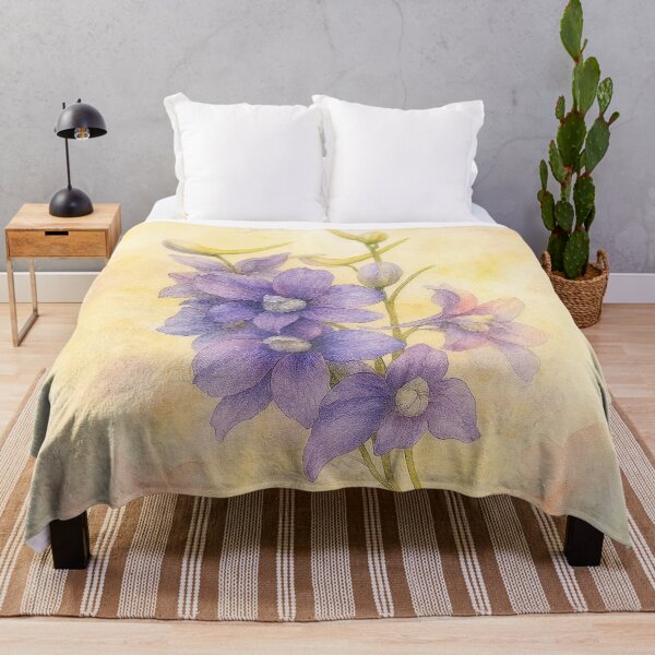 Item preview, Purple Larkspur Flower and Golden Hues designed and sold by Sandra  Aguirre.