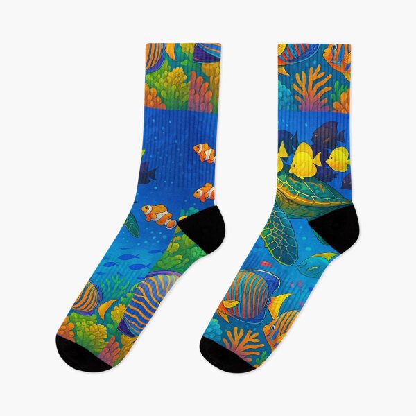 Item preview, Tropical Sea Turtle with Colorful Fish designed and sold by Sadia  Jannat.