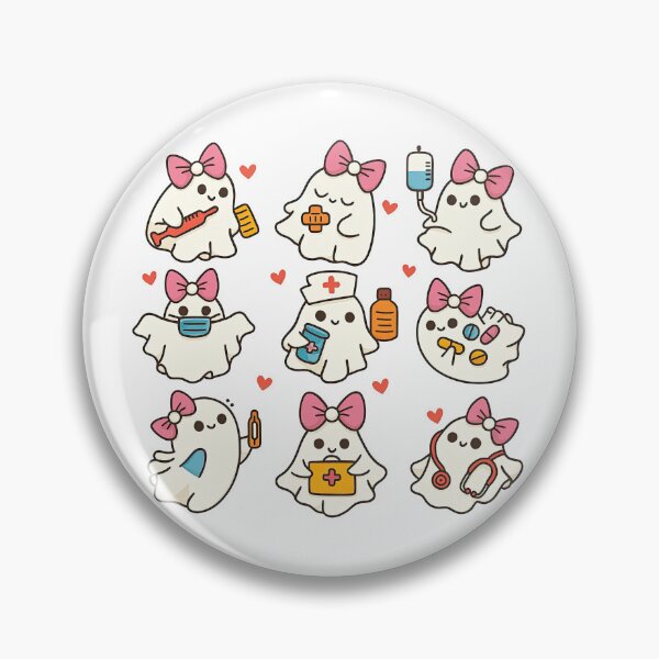 Item preview, Cute Ghost Nurse Stickers for Medical Workers designed and sold by ArtfulWeave.