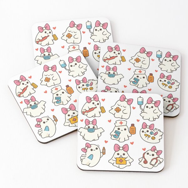Item preview, Cute Ghost Nurse Stickers for Medical Workers designed and sold by ArtfulWeave.