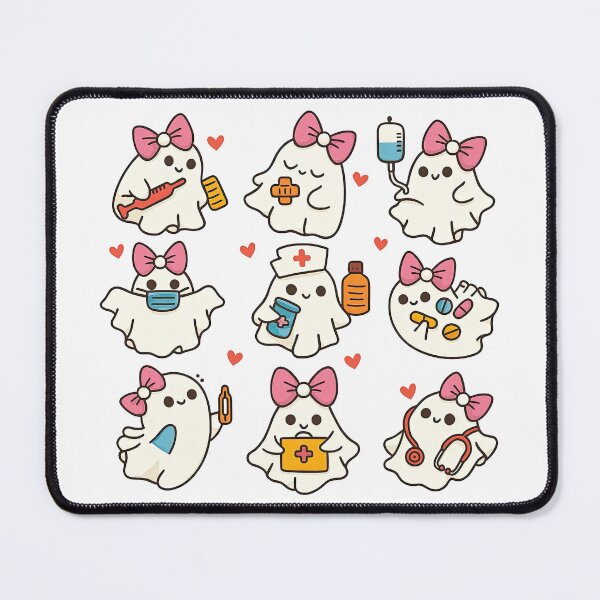 Item preview, Cute Ghost Nurse Stickers for Medical Workers designed and sold by ArtfulWeave.