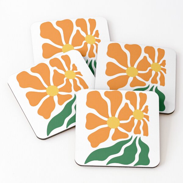 Item preview, Retro Orange Flower Power Floral Design designed and sold by ArtfulWeave.