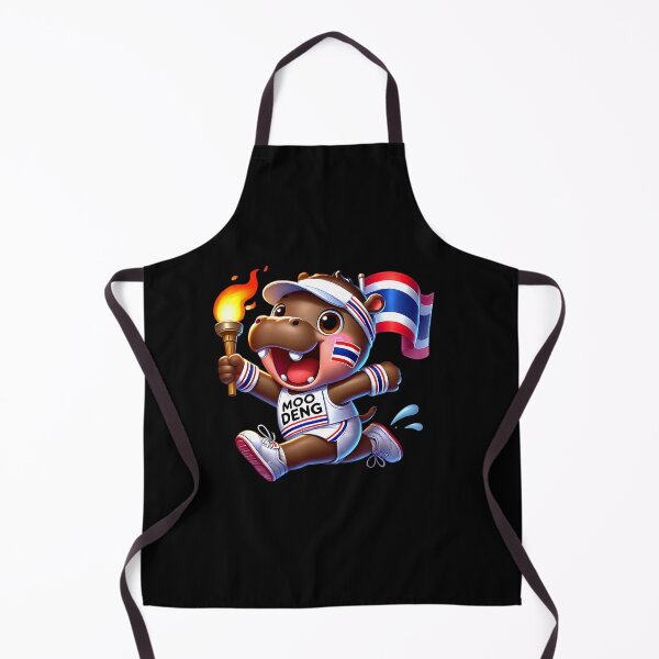 Item preview, Moo Deng Cute Baby Hippo Thailand running marathon olympics designed and sold by BeaceHowell.