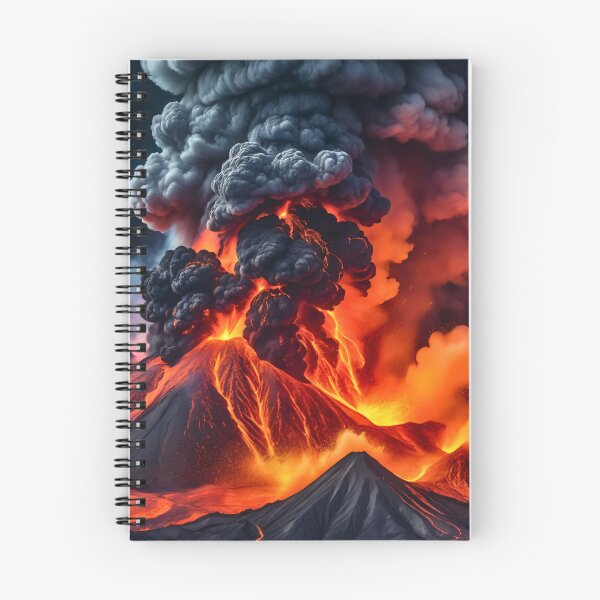 Item preview, Powerful volcanic eruption with fiery lava, glowing smoke clouds, dramatic explosion, and intense natural disaster scene artwork designed and sold by Mimoshi ⭐⭐⭐⭐⭐.