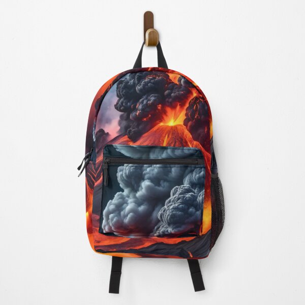 Item preview, Powerful volcanic eruption with fiery lava, glowing smoke clouds, dramatic explosion, and intense natural disaster scene artwork designed and sold by Mimoshi ⭐⭐⭐⭐⭐.