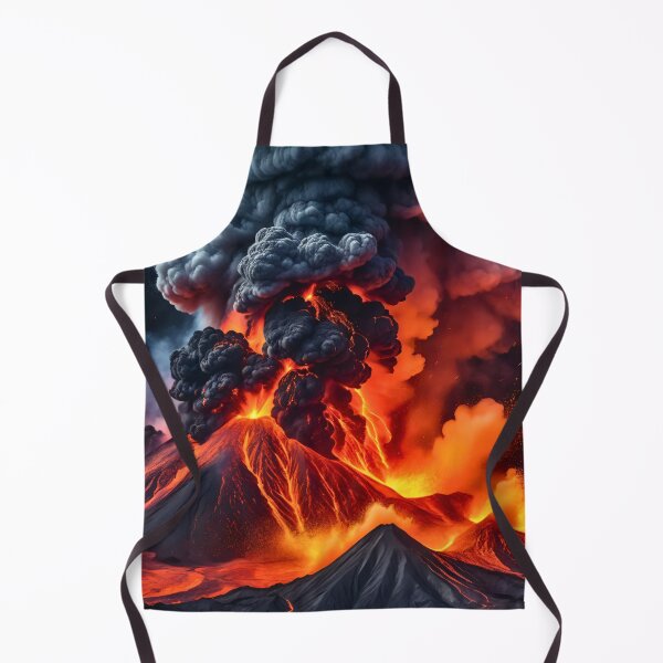 Item preview, Powerful volcanic eruption with fiery lava, glowing smoke clouds, dramatic explosion, and intense natural disaster scene artwork designed and sold by Mimoshi ⭐⭐⭐⭐⭐.