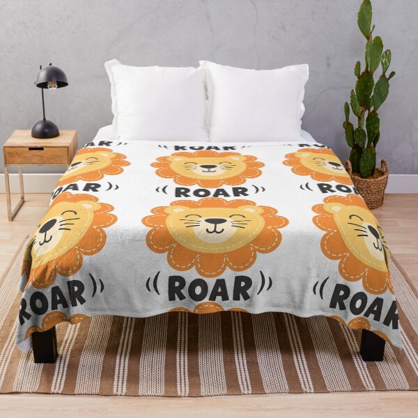 Item preview, Cute Lion Face with Roar Text Illustration designed and sold by ArtfulWeave.