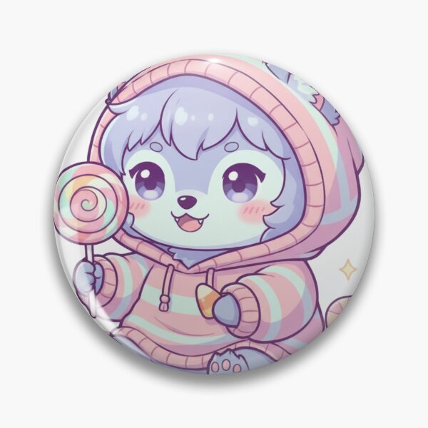 Item preview, Kawaii Werewolf with Candy Art | Pastel Goth Cute Wolf in Hoodie Design designed and sold by CopyPasteCommit.
