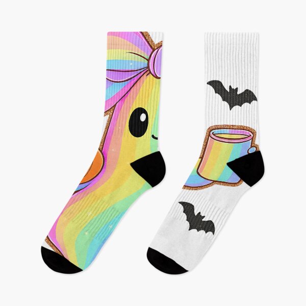 Item preview, Kawaii Iridescent Ghost with Pumpkin – Cute Rainbow Halloween Classic T-Shirt designed and sold by Shivartdesign36.