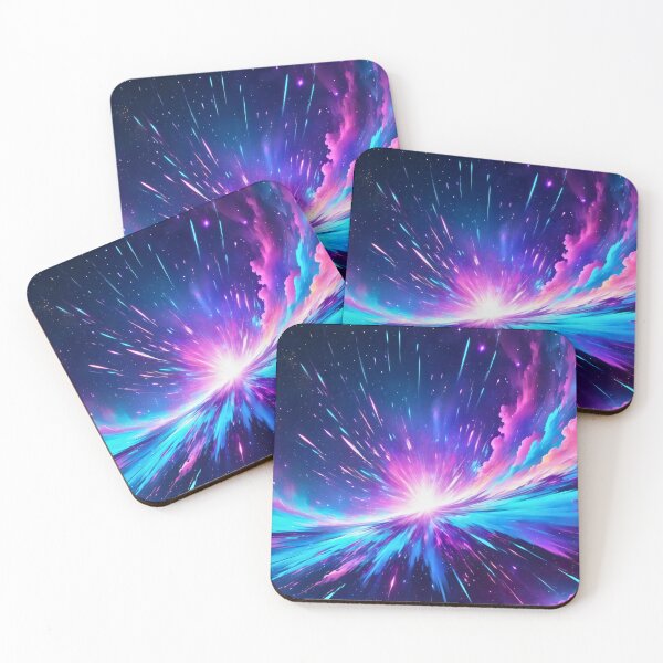 Item preview, Cosmic explosion of colorful light with radiant energy burst, vibrant galaxy clouds, and glowing space abstract painting designed and sold by Mimoshi ⭐⭐⭐⭐⭐.