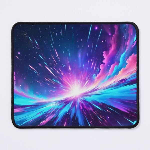 Item preview, Cosmic explosion of colorful light with radiant energy burst, vibrant galaxy clouds, and glowing space abstract painting designed and sold by Mimoshi ⭐⭐⭐⭐⭐.