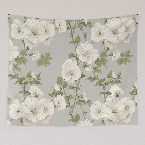 Item preview, White Hollyhock Blossom designed and sold by CoolPixels.
