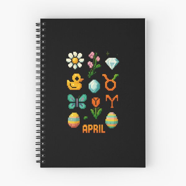 Item preview, April Retro Pixel Sticker Pack designed and sold by BrushAndBreathe.