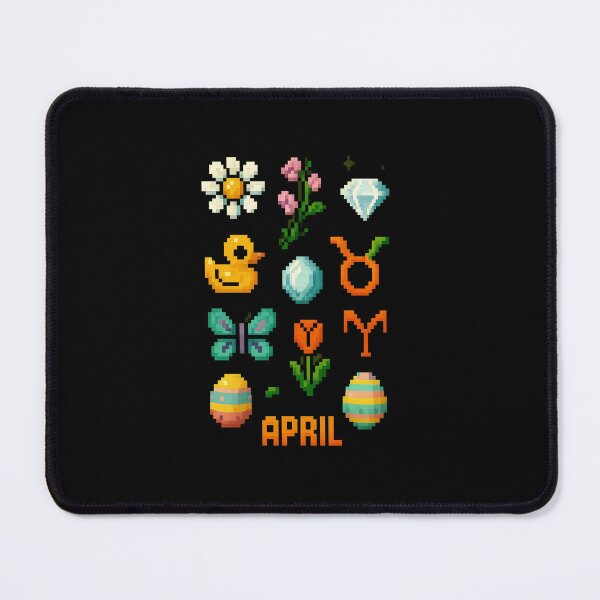 Item preview, April Retro Pixel Sticker Pack designed and sold by BrushAndBreathe.