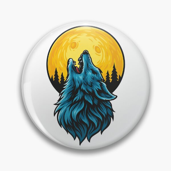 Item preview, Howling Blue Wolf Under Full Moon designed and sold by ArtfulWeave.