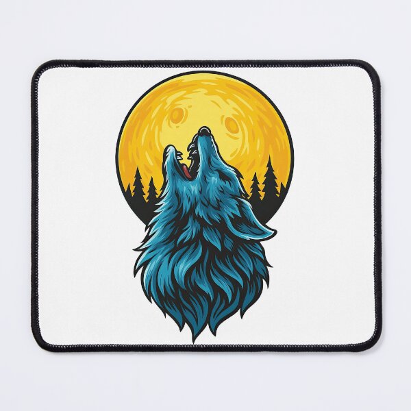 Item preview, Howling Blue Wolf Under Full Moon designed and sold by ArtfulWeave.