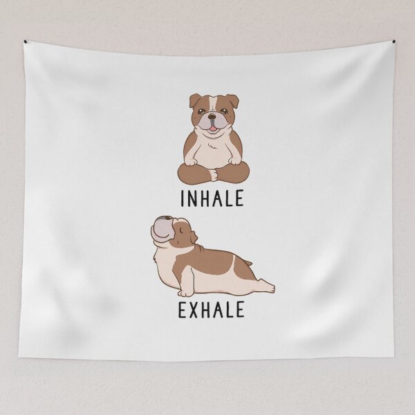 Aperçu de l'œuvre Inspirez Expirez Yoga Bulldog Anglais créée et vendue par fwojusxfku81.