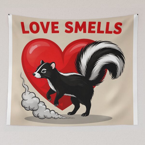 Item preview, love smells stinky skunk colorful design designed and sold by SmashingDeals.