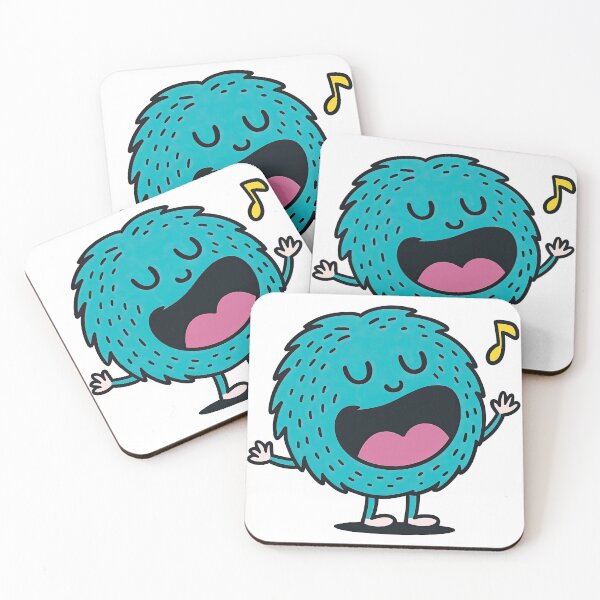 Item preview, Cute Singing Fuzzy Blue Monster Cartoon designed and sold by ArtfulWeave.