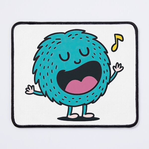 Item preview, Cute Singing Fuzzy Blue Monster Cartoon designed and sold by ArtfulWeave.