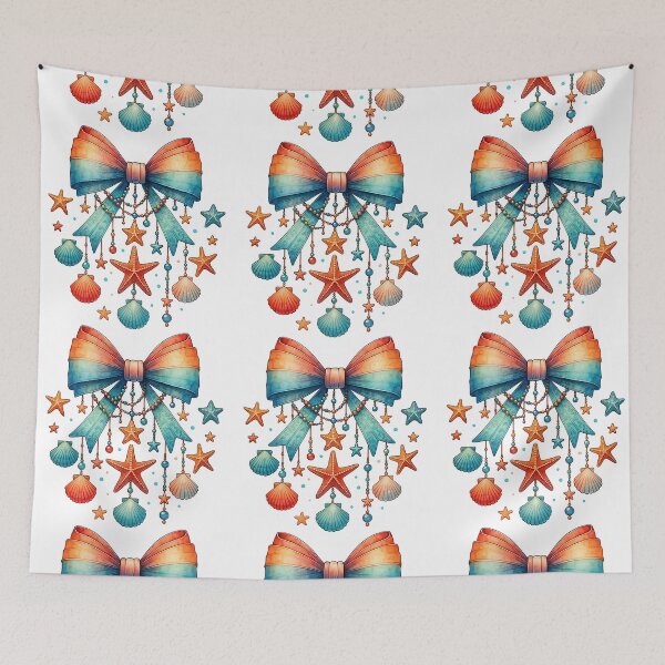 Item preview, Nautical Bow with Seashells and Starfish designed and sold by ArtfulWeave.