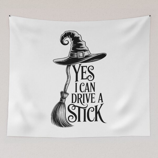 Item preview, Yes I Can Drive A Stick Funny Halloween Spooky Witch designed and sold by ValerieRodrigue.