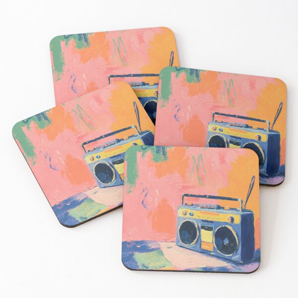 Item preview, Oil painting boombox with paper and pen designed and sold by ArtHouseNiklas.