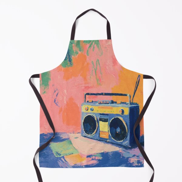 Item preview, Oil painting boombox with paper and pen designed and sold by ArtHouseNiklas.