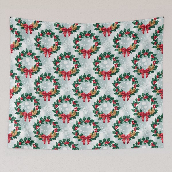 Item preview, Christmas Holly Wreath Pattern designed and sold by WeTheWeirdosCo.