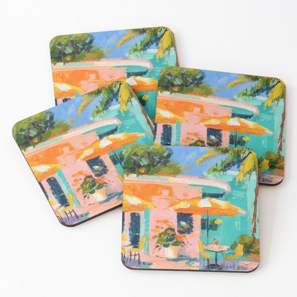 Item preview, Impressionist Cafe in Miami Painting designed and sold by ArtHouseNiklas.