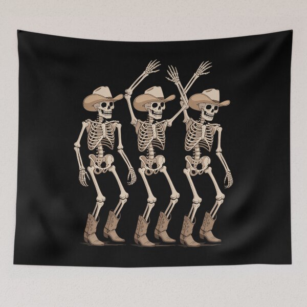 Item preview, Skeleton Cowboys Line Dancing Humorous Halloween Holiday designed and sold by ValerieRodrigue.