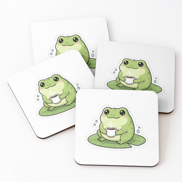Item preview, Cute Frog with Coffee designed and sold by AbhishekPanwar.