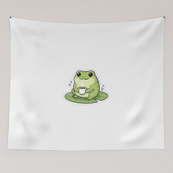 Item preview, Cute Frog with Coffee designed and sold by AbhishekPanwar.