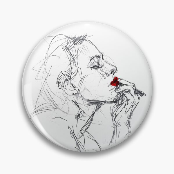 Item preview, Crimson Touch – Minimalist Portrait with Red Accent designed and sold by SleekLineSketches.