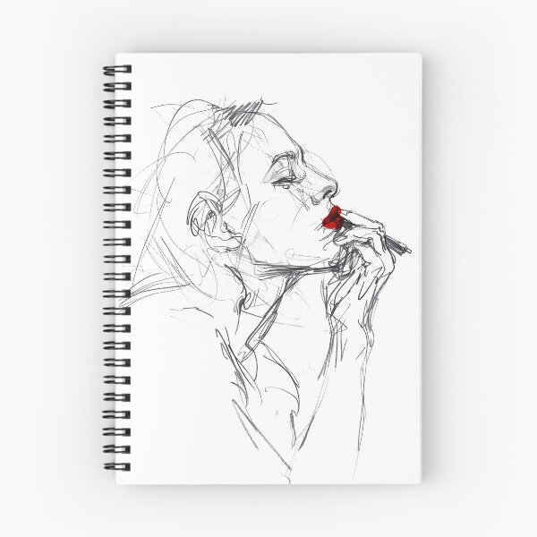 Item preview, Crimson Touch – Minimalist Portrait with Red Accent designed and sold by SleekLineSketches.