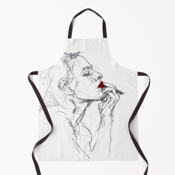 Item preview, Crimson Touch – Minimalist Portrait with Red Accent designed and sold by SleekLineSketches.