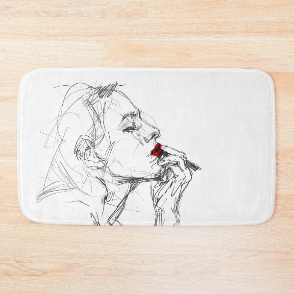 Item preview, Crimson Touch – Minimalist Portrait with Red Accent designed and sold by SleekLineSketches.