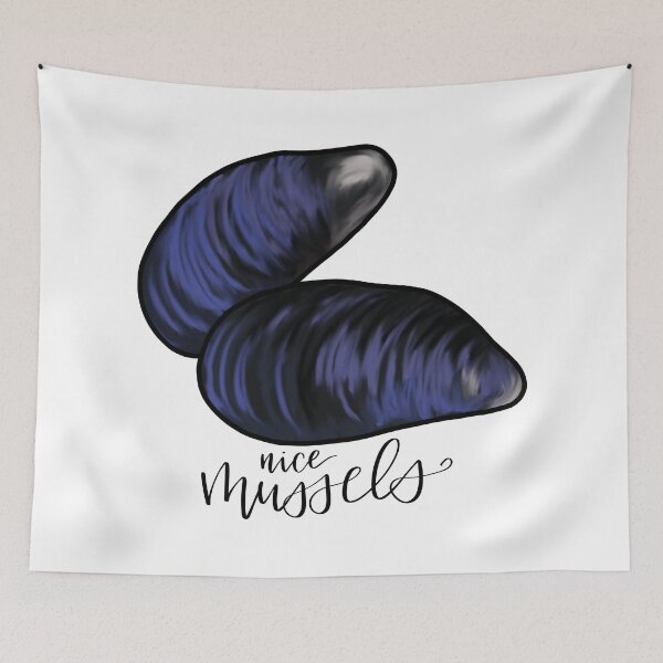 Item preview, Nice Mussels Muscles Pun designed and sold by hintofmint.