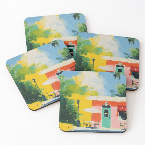 Item preview, Vintage Coffee Shop in Miami Painting designed and sold by ArtHouseNiklas.