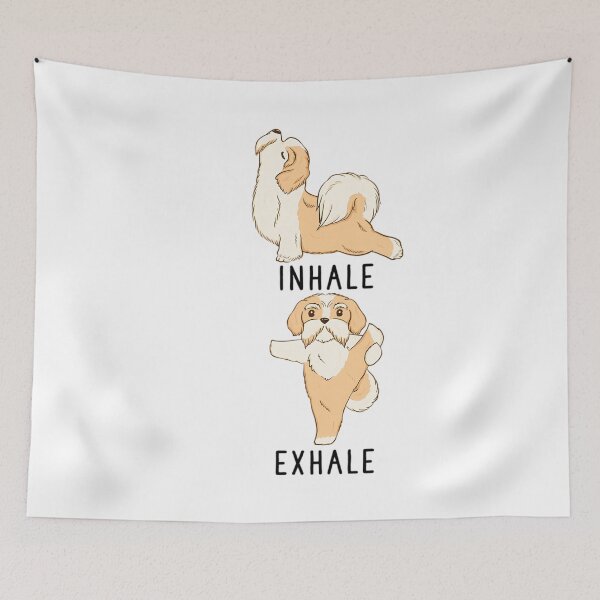 Aperçu de l'œuvre Inspirez Expirez Yoga pour chien bichon havanais créée et vendue par fwojusxfku81.
