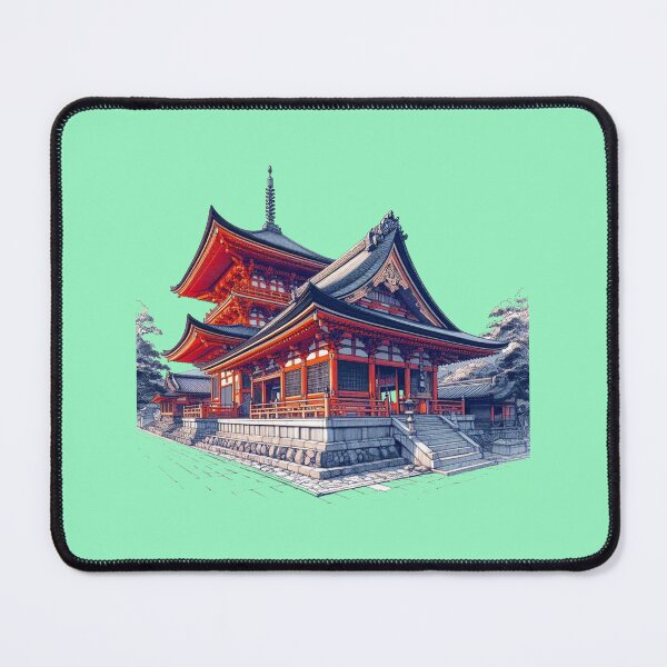 Item preview, Kyoto Temple 3D Sketch – Side View from Below , designed and sold by PaintMeWorld.