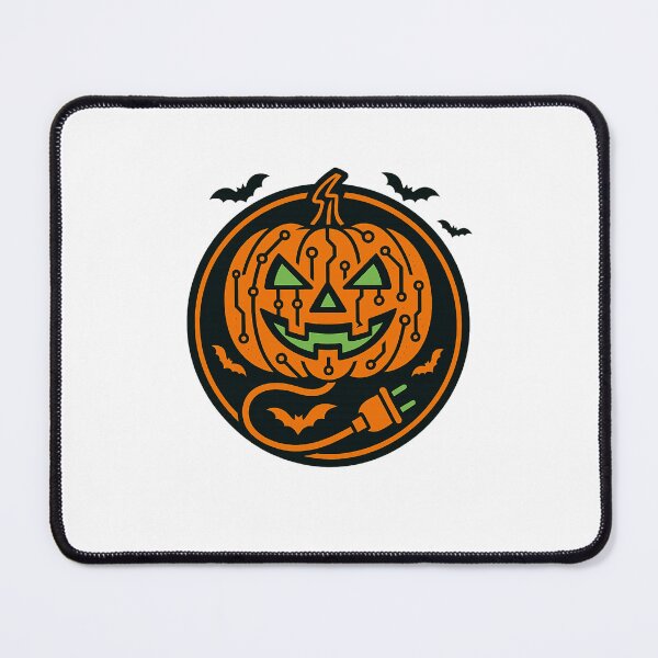 Item preview, Electrician Halloween — “Pumpkin Circuit” jack-o’-lantern in PCB lines with plug designed and sold by VibeOasis.