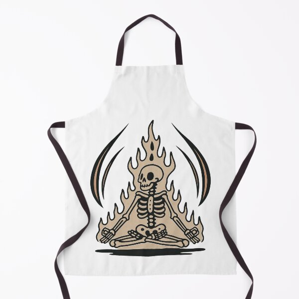 Item preview, Meditating Skeleton in Flames Illustration designed and sold by ArtfulWeave.