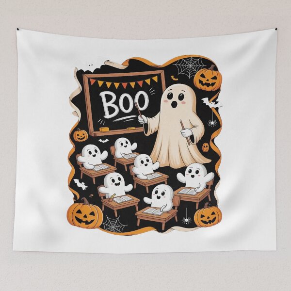 Item preview, Cute Halloween Ghost Teacher Teaching Students in Classroom designed and sold by CraftyCuttable.