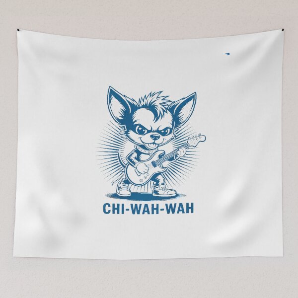 Item preview, Funny Guitar Player Chihuahua Pun Dog Rocker Chi-Wah-Wah designed and sold by August4Laughs25.