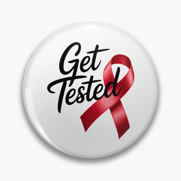 Item preview, Get Tested HIV Aids Awareness Red Ribbon World AIDS Day designed and sold by PunkNation-Arts.