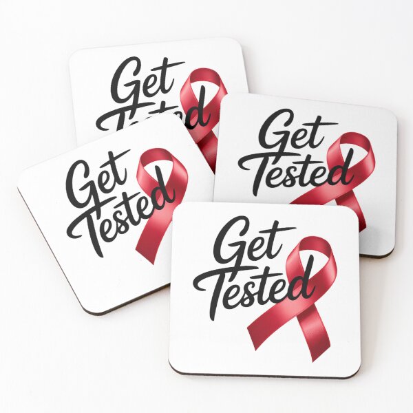 Item preview, Get Tested HIV Aids Awareness Red Ribbon World AIDS Day designed and sold by PunkNation-Arts.