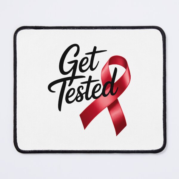 Item preview, Get Tested HIV Aids Awareness Red Ribbon World AIDS Day designed and sold by PunkNation-Arts.