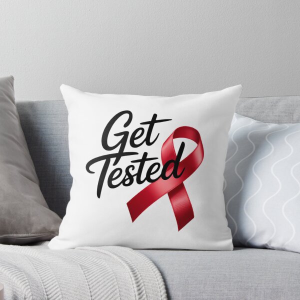 Item preview, Get Tested HIV Aids Awareness Red Ribbon World AIDS Day designed and sold by PunkNation-Arts.